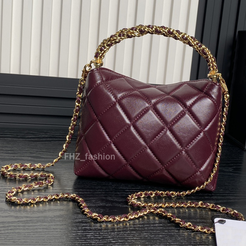 luxury bag designer bag shoulder bag handbag chain bag lunch box bag Hobo woven handle bag metal chain wallet lady bags 24B top quality AP4189