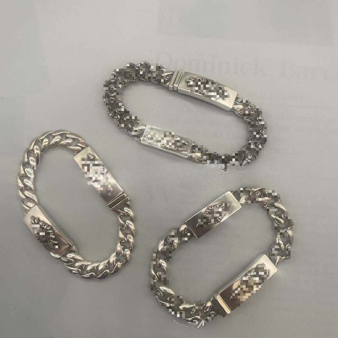 Bracelets de créateurs épée double étiquettes croix bracelet épais bracelet classique européen et américain pour hommes
