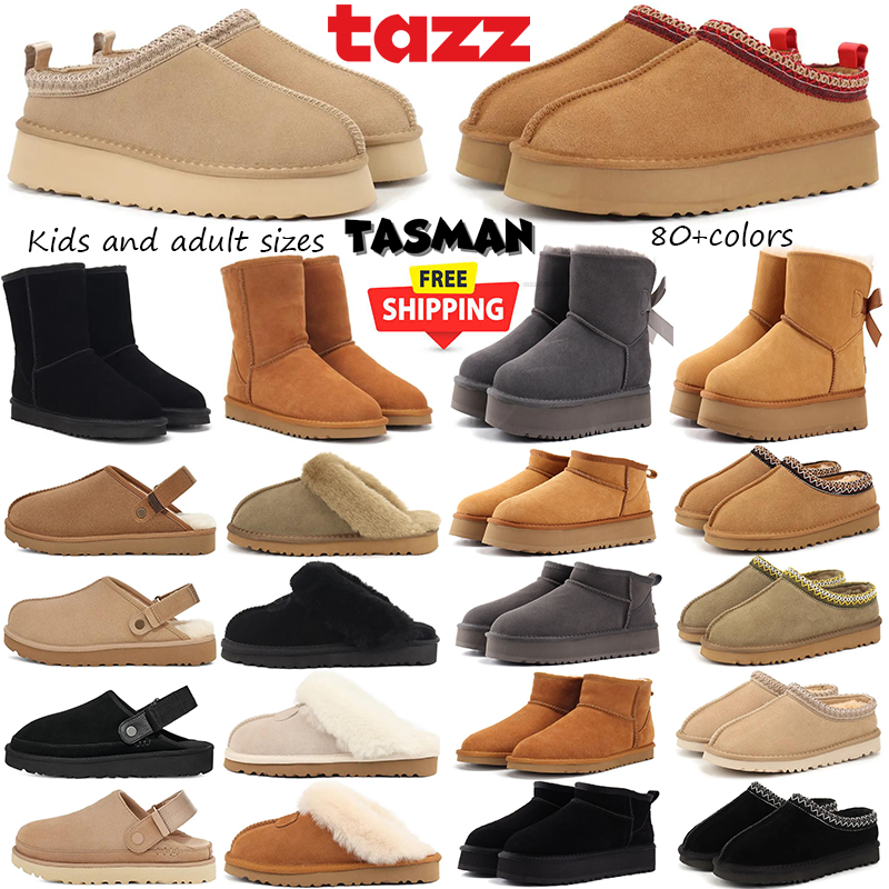 free shipping kids Boots Women Australia Ultra Mini Platform Snow Boot Tazz Tasman Slippers Sheep Sandals Womens Woolen Suede Fur Sliders Ankle Wint
