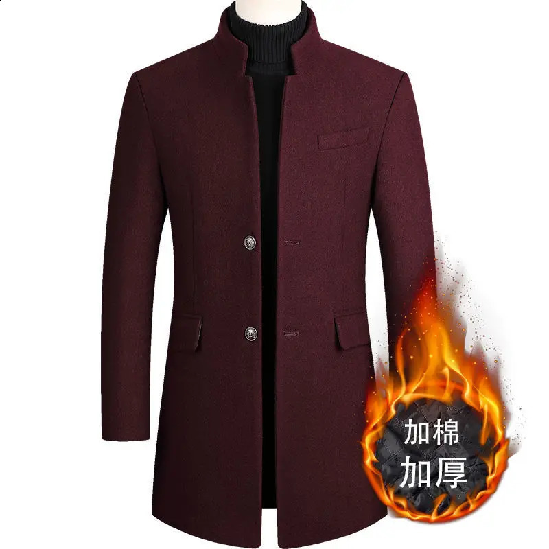 ly arrived winter warm wool coat thick windbreaker for men high-quality mens smart casual wool jacket size M-4XL 240930