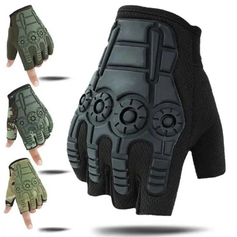 Tactical Gloves Half Finger Scroll Special Forces Outdoor Anti slip Sports Riding Gloves Mens Fishing Shooting Hunting Gloves CL241007
