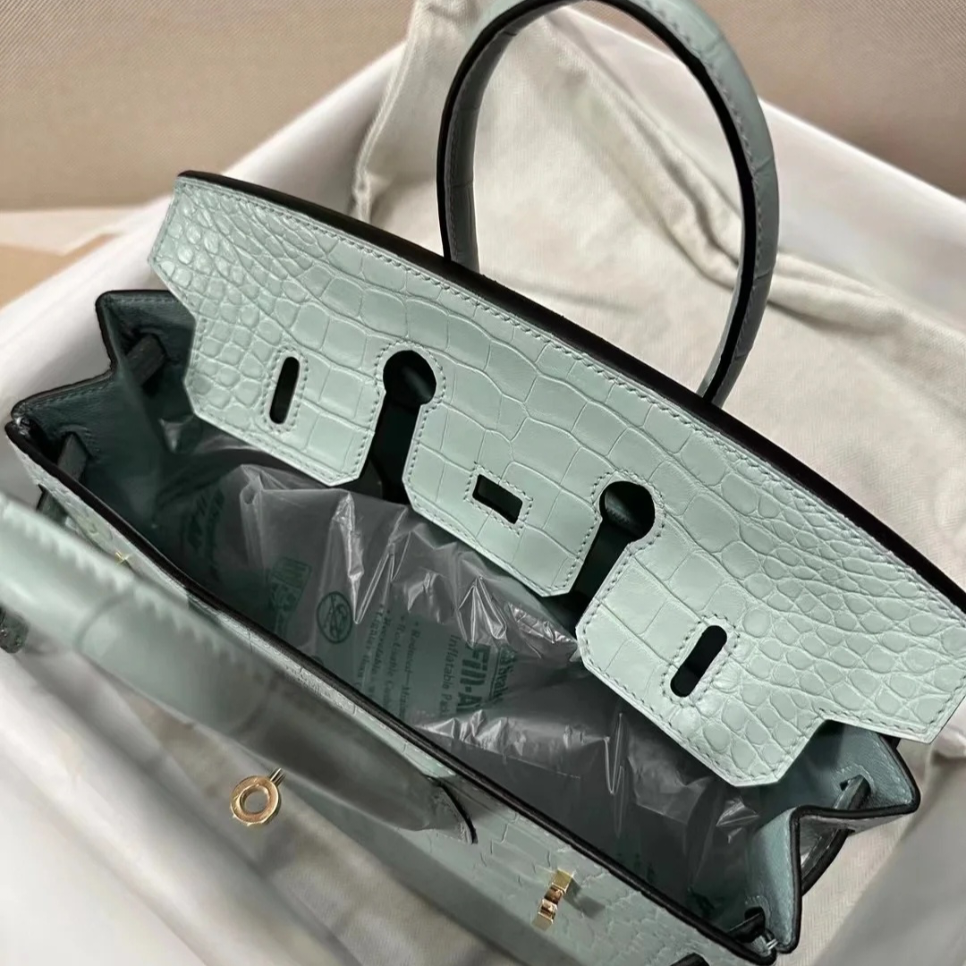 Designer Handbag Luxury Tote Classic matte Crocodile 25 30CM with French beeswax wire 24K gold plated hardware all handmade