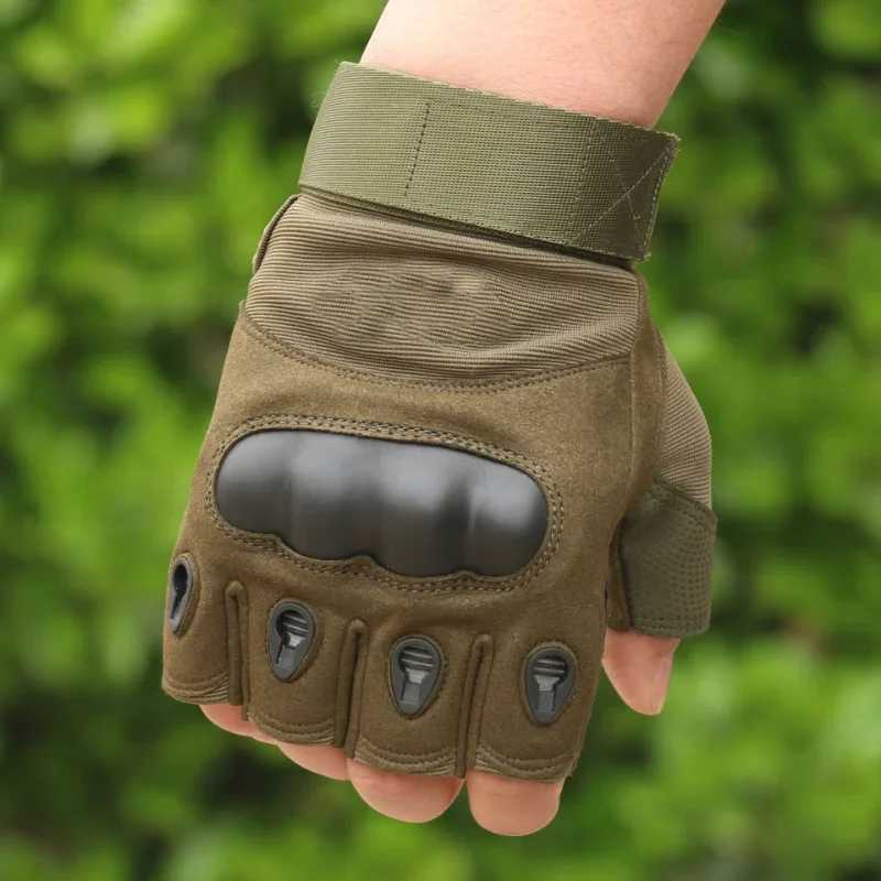Half finger tactical gloves for outdoor mountain training fitness riding knife anti slip gloves CL241007