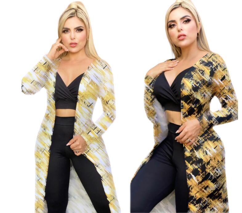 Automne Hiver Nouvelles robes pour femmes baroques Luxury Gold Casual Big Robe Swing Robe Long Cardigan manteau