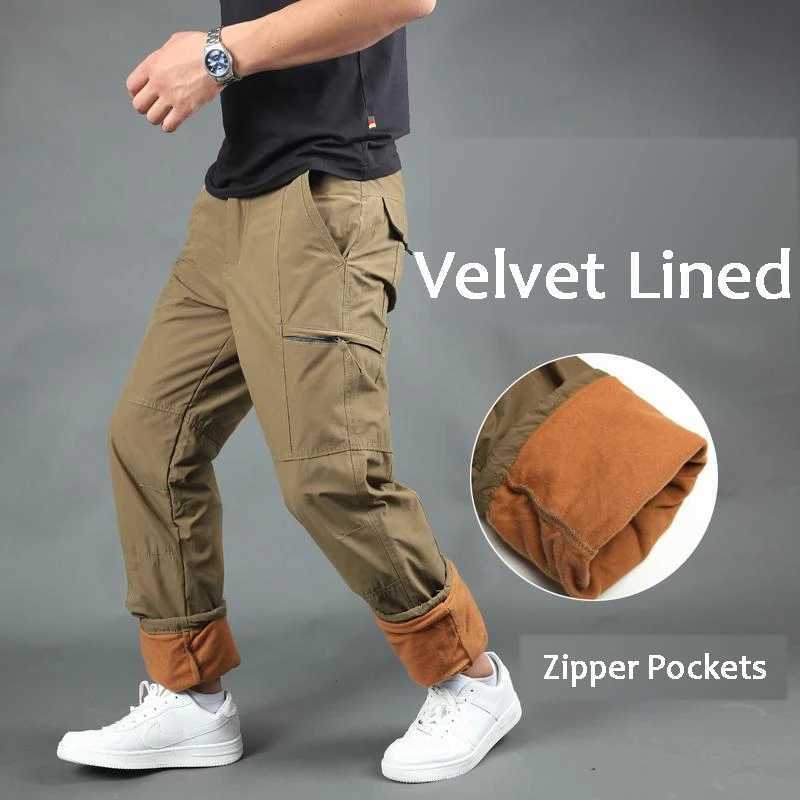 Pantalon de toison pour hommes pantalon tactique décontracté en velours ample
