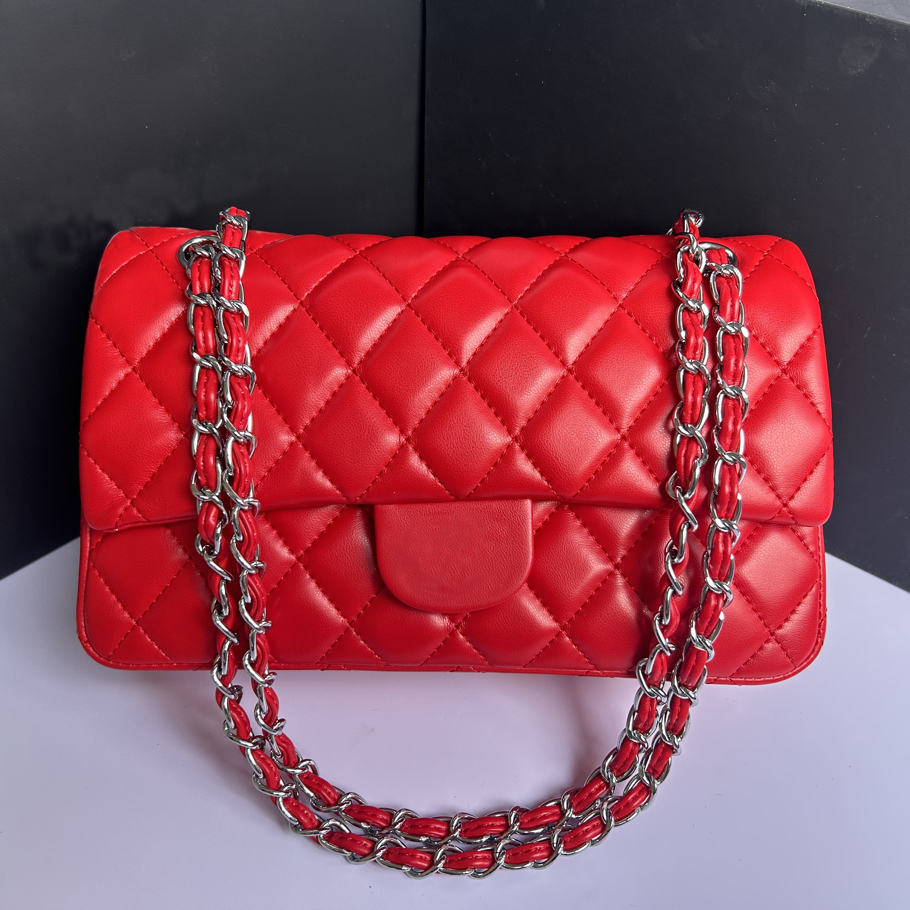 Handbag Shoulde card holder beach backpack purses bag Tier Quality Jumbo Double Flap Bag Luxury Designer 25CM Real Leather Caviar Lambskin Classic