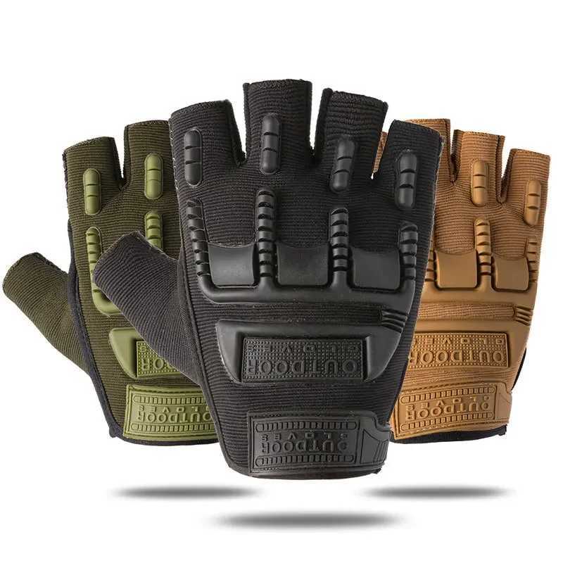 Tactical gloves for men outdoor field combat real anti-terrorism army fan combat riding anti slip half finger sports gloves for men CL241007