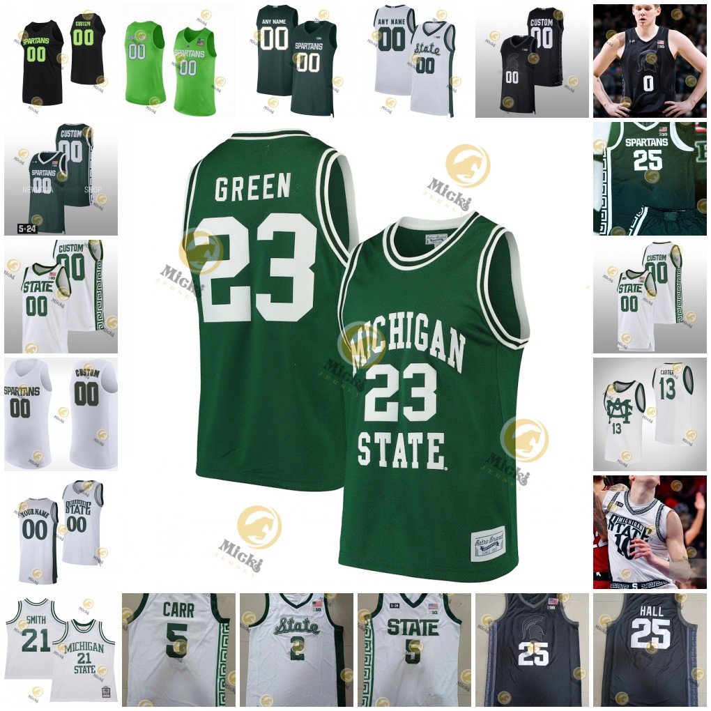 Jesse McCulloch Jase Richardson Jr. MSU Basketball Jersey 99 Divine Ugochukwu 6 J.Scott Zapala 2 Tyson Walker 10 Joey Hauser MSU Jerseys Custom S-image-889798974