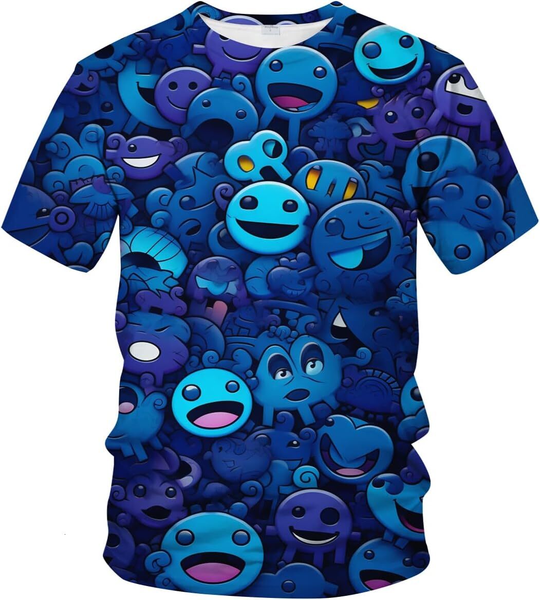 T-shirt pour hommes unisexe Trippy Novely chemise motif de dessin animé 3D décontracté Hip Hop T-Shirt à manches courtes t-shirt graphique hauts