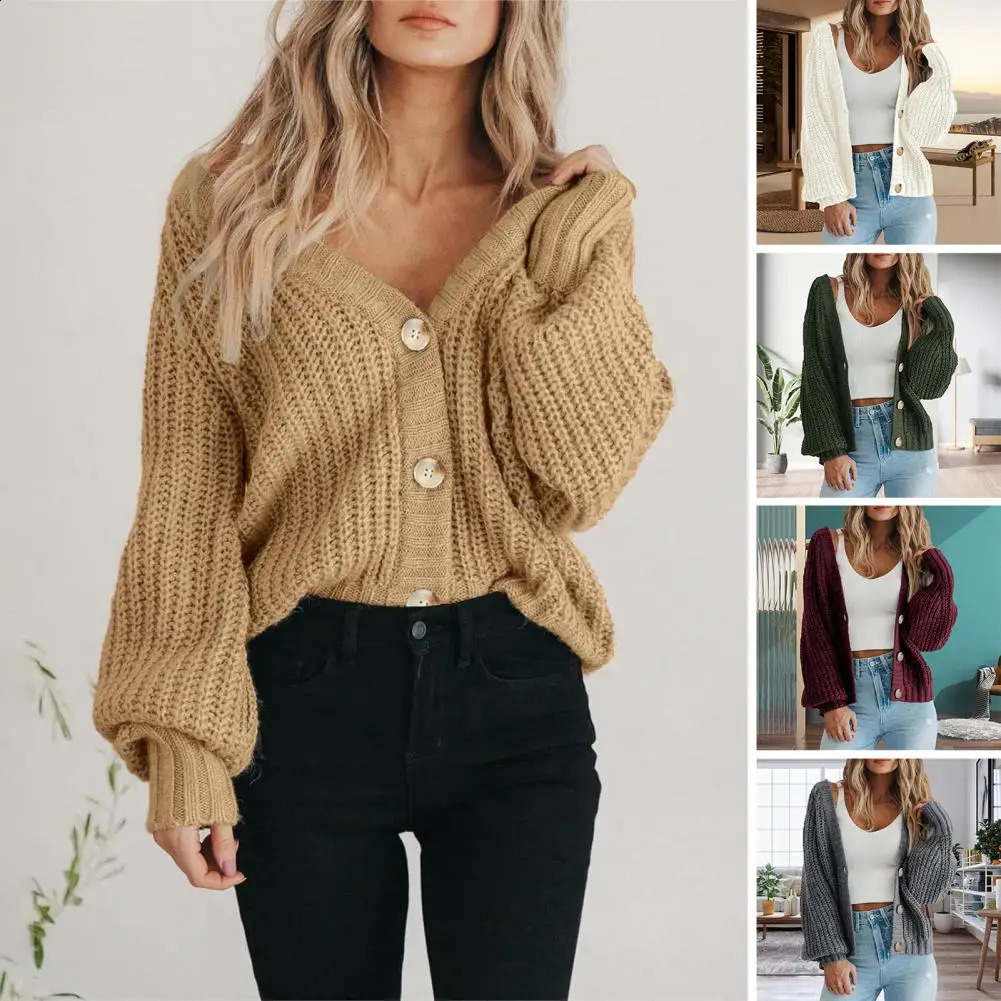 Korean fashion sweater cardigan white black striped knitted sweater for women winter short cardigan long sleeved cardigan for women 240930