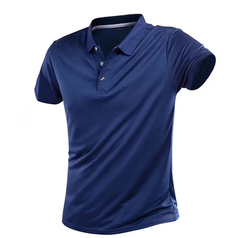 mens polo shirt summer quick drying short sleeved polo shirt mens cotton polyester Camisa Masculina Blusas top 241008