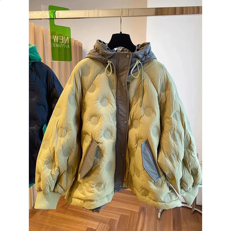Veste en coton pour femmes Down Feels High-Und Womens Winter Park Fashion Fashion Hooded Version coréenne Veste femme 241007