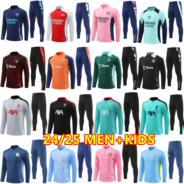 2024 2025 man tracksuit City HAALAND half zip Training Suit MEN Kids 24 25 Long sleeve Sportswear Football 2023 Boys girls Survatment Foot chanda