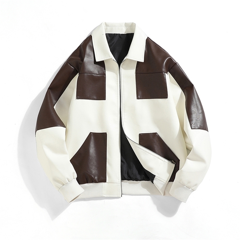 Motorcycle bomber jacket autumn and winter mens leather jacket 241007