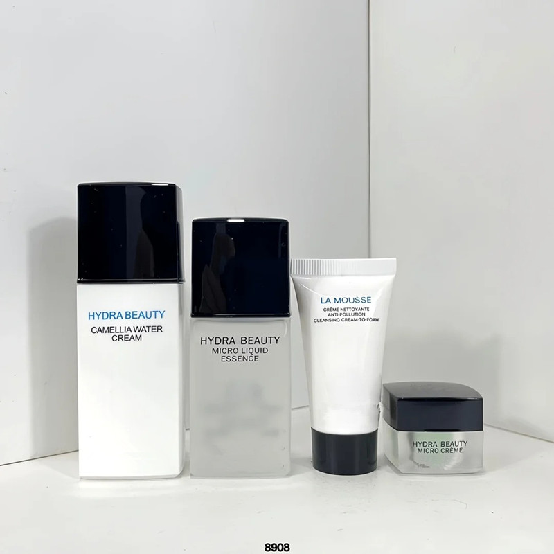 Brand Skin Care Set 4 pcs a Set HYDRA BEAUTY Moisturizing Cream essence 4 in 1 Traveling Kit Face Skin care LA MOUSSE Facial Cleansing Foam-image-1024344644