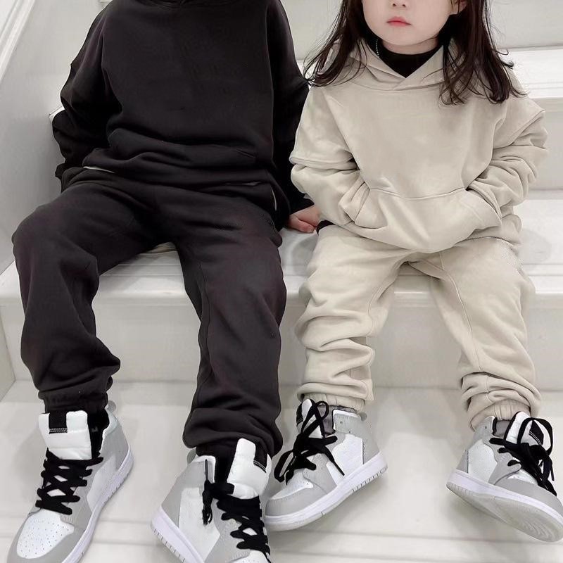 Baby Kids hoodie sweaters Sets toddler Clothing Sets classic Style 2-12 years new Winter Boys And Girls Sports Suit Infant Clothes-image-817863219