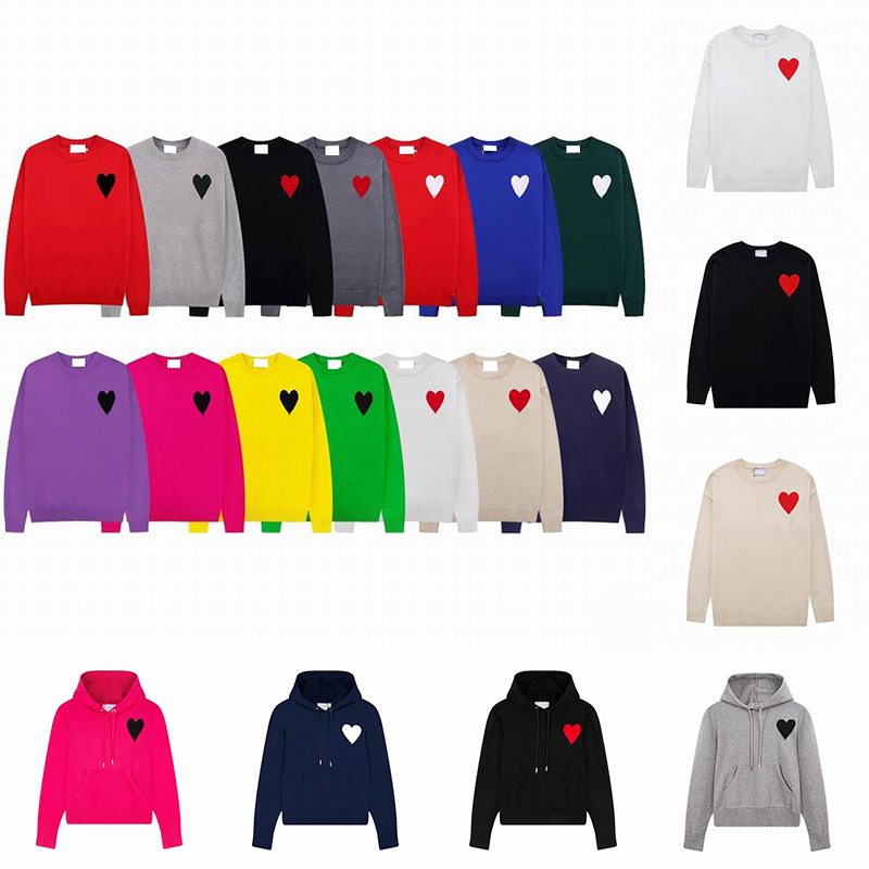 Designers Sweater Men Womens Hip Hop Loose Round Neck Knitwear Sweatshirts Fashion Brand Lover A-line Small Red Heart Sweaters Size S-XL