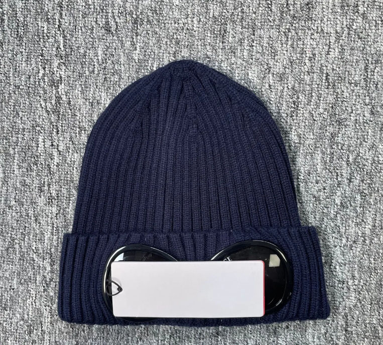 Two Lens Glasses Goggles Beanies Men Caps Knitted Hats Skull Caps Outdoor Women Uniesex Winter Beanie Black Grey Bonnet 2023 Winter-image-999645610