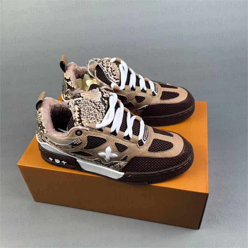 Designer Skate Trainer Luxury brand Men Trainer Sneakers Calf Fashion Trainer Platform Sneakers Rubber Shoe Vintage Trainer Lace-up Skate Shoes With