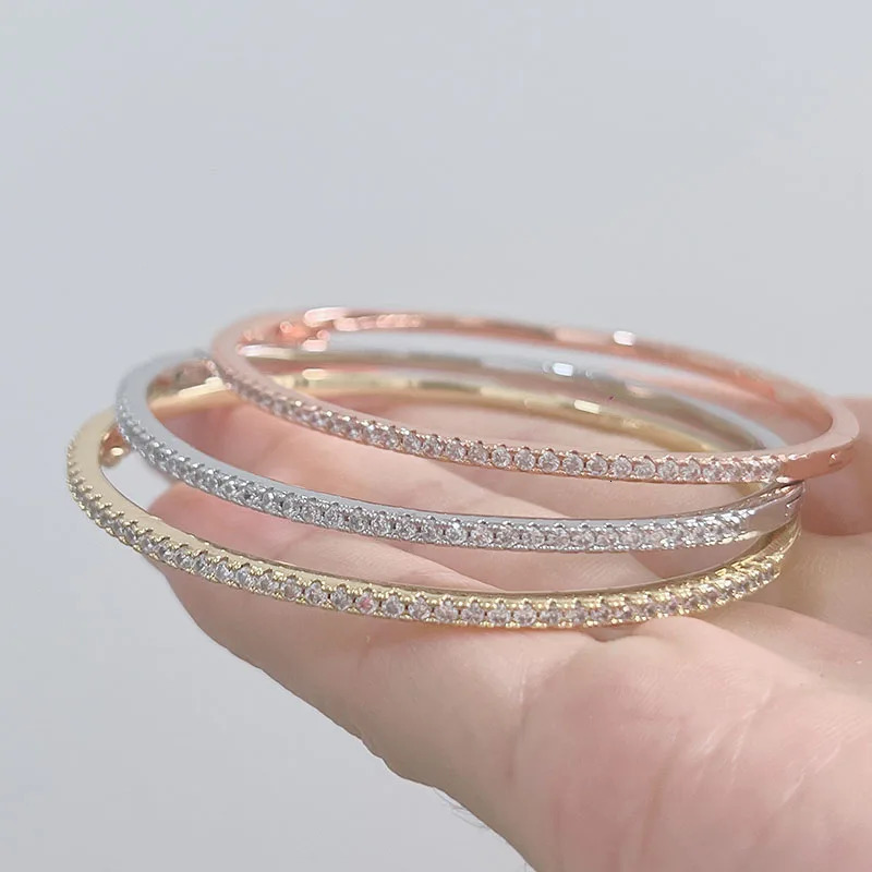 Haute qualité pur 925 argent femmes or diamant bijoux de mariage rivet bracelets bracelet de créateur femmes bijoux de luxe or bracelet pour homm