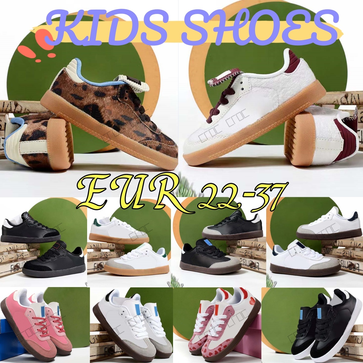 Kids Shoes designer Sneakers Casual Running Toddlers Preschool Athletic Black White Children Youth Boys Girls Runner Gum Trainers Shoe size 22-37-image-981745545