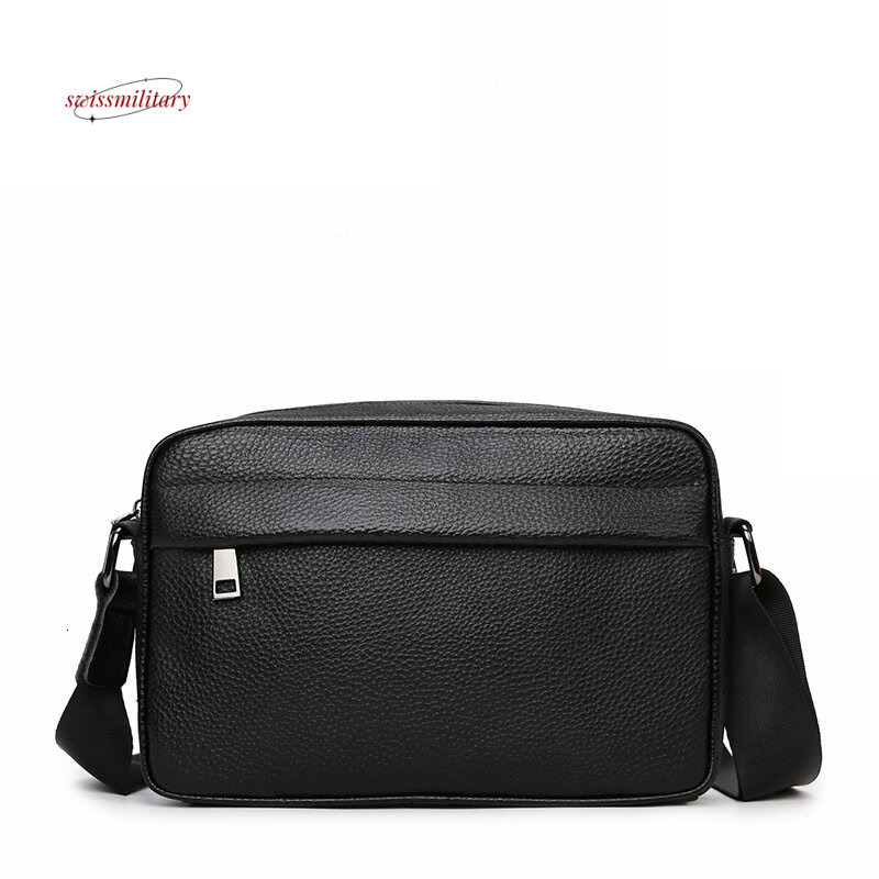 2024 coréen édition en cuir Nouvelle épaule de messager de mode décontractée à la mode sac à dos crossbody sac masculin # 37 Swissmilitary