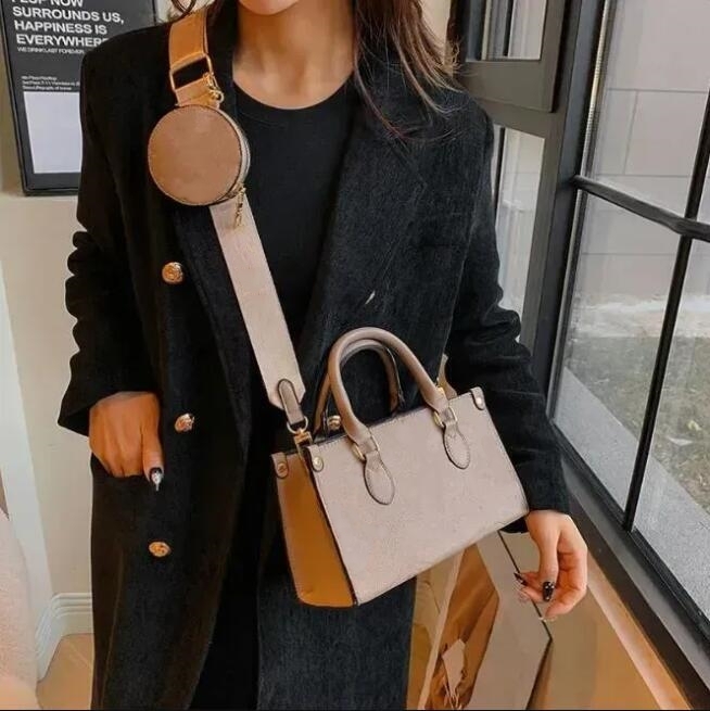 2025 Classic Top New Onthego Designer Tote Bag Classic Presbyopia Shopping Bag AB Face Women's Bag One Shoulder Crossbody Handbag Large Capacit