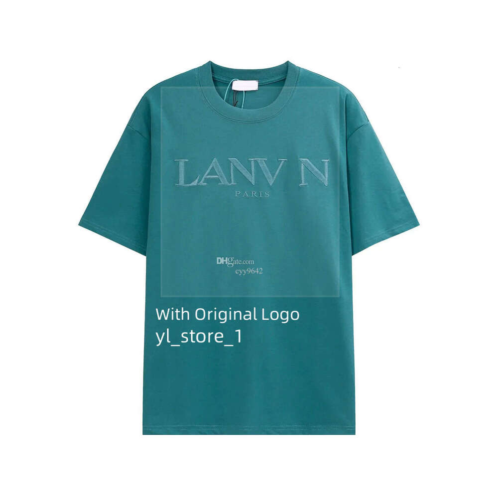 Lanvinshirt Designer Fashion Luxury Lanvind T shirt Men's Plus Tees & Polos Round neck embroidered and printed polar style summer wear with str