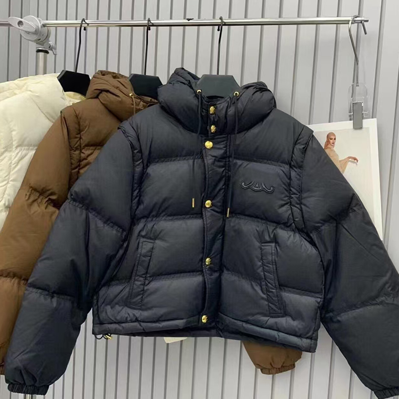 Designer Down Jackets Womens Casual Jacket Womens Coat Parkas Mens Jacket Sleeves Detachable Winter Parka Outerwear Coats Warm Neutral Windbreake