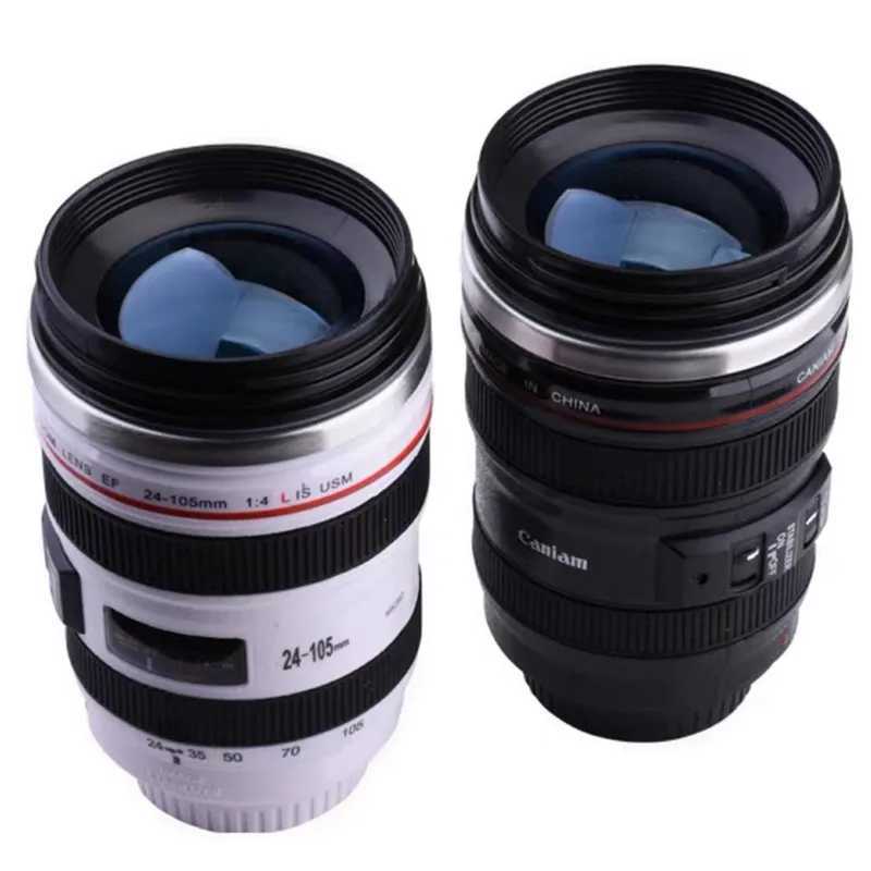 Digital Cameras 380ml camera lens coffee cup with Lid stainless steel creative photo coffee cup Christmas gift for photographers and travel enthu-image-1024512306