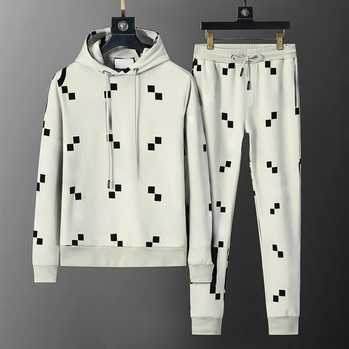 Designer Men Fashion Sportswear Classic Letter Print Two Piece New Hooded Sports Suit Fall Winter Jacket