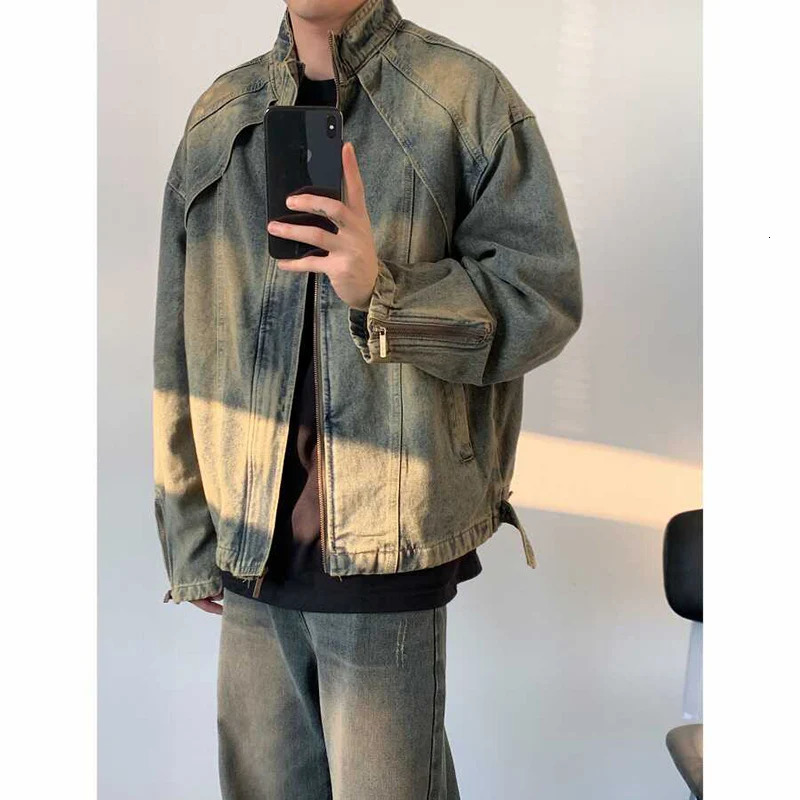 2024 American Zipper Denim Jacket High Quality Outwear High Street Denim Jacket Man Woman Hip Hop Retro Coats y2k fashion 241010