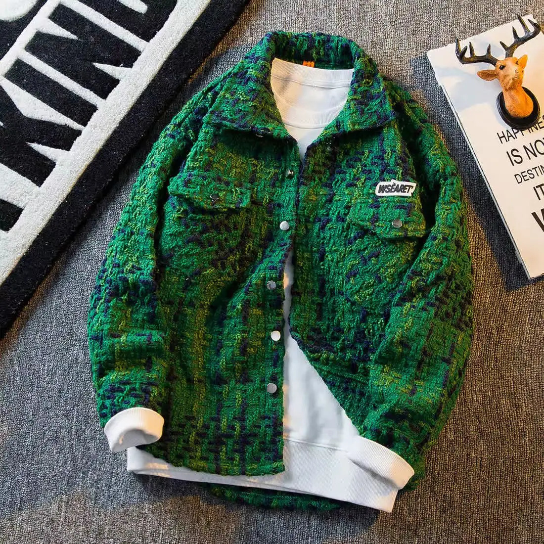 Spring/Summer Mens Open breasted Single breasted Fashion Knitted Coat Splicing Color Lock O-neck Coat Sweater Jacket 241010
