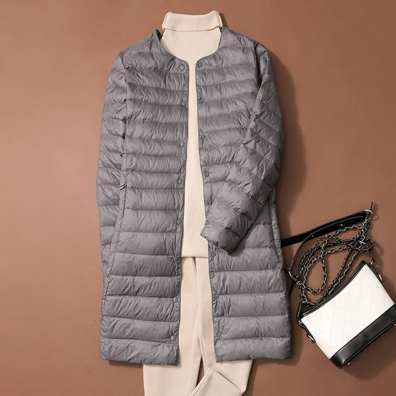 SEDUTMO Long Duck Down Jacket Womens Ultra Light Jacket Winter Casual Ultra Thin Black Autumn Parkas ED2071 241010