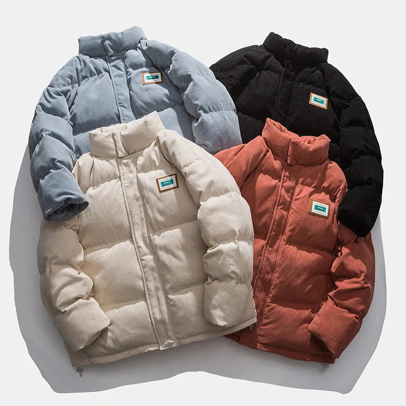 Harajuku Y2k Hommes Chaud Parkas Veste D'hiver En Velours Côtelé Coton Surdimensionné Hommes Veste D'hiver Coupe-Vent Pad Veste Femmes Parkas 241