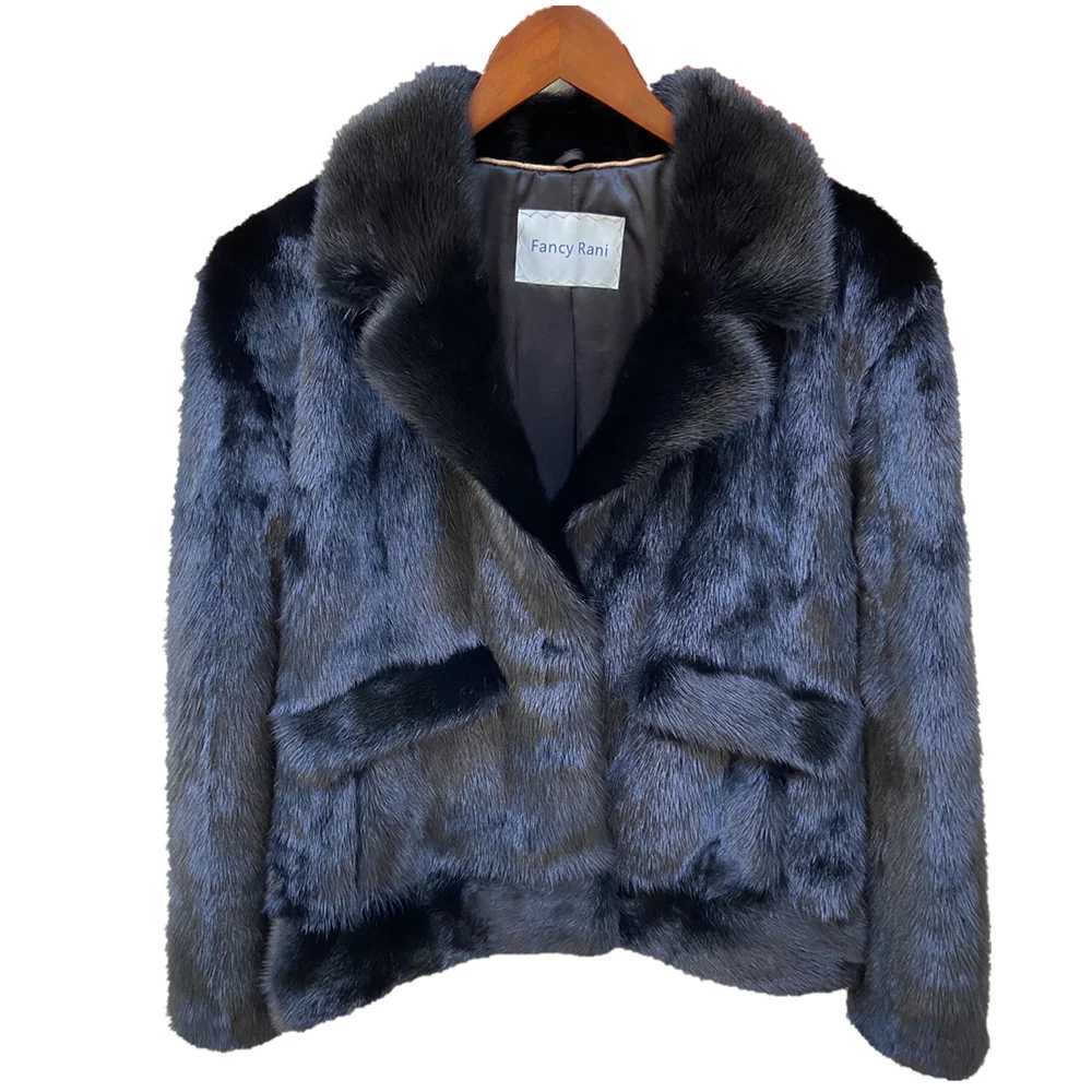 Fancy Rani Winter Mens Genuine Mink Coat Luxury Short Set New Set Collar Imported Mink Jacket Black Brown Long Sleeve W241009