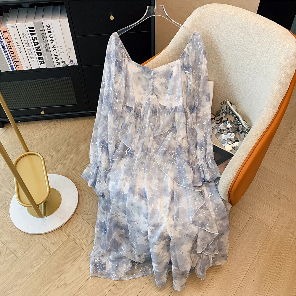 2024 AUTOMNE plus taille femme Robe imprimée sans pape