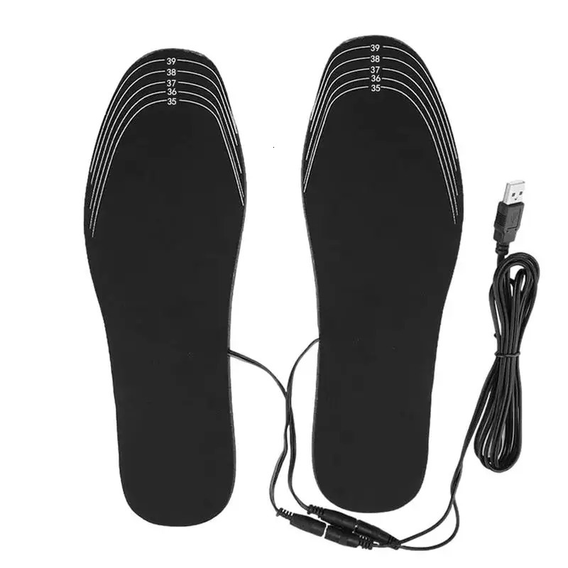 USB Heated Insoles for winter Outdoor Electric Foot Warming Pad Thermal Cuttable Heating Insoles Foot Warmer without battery 241010