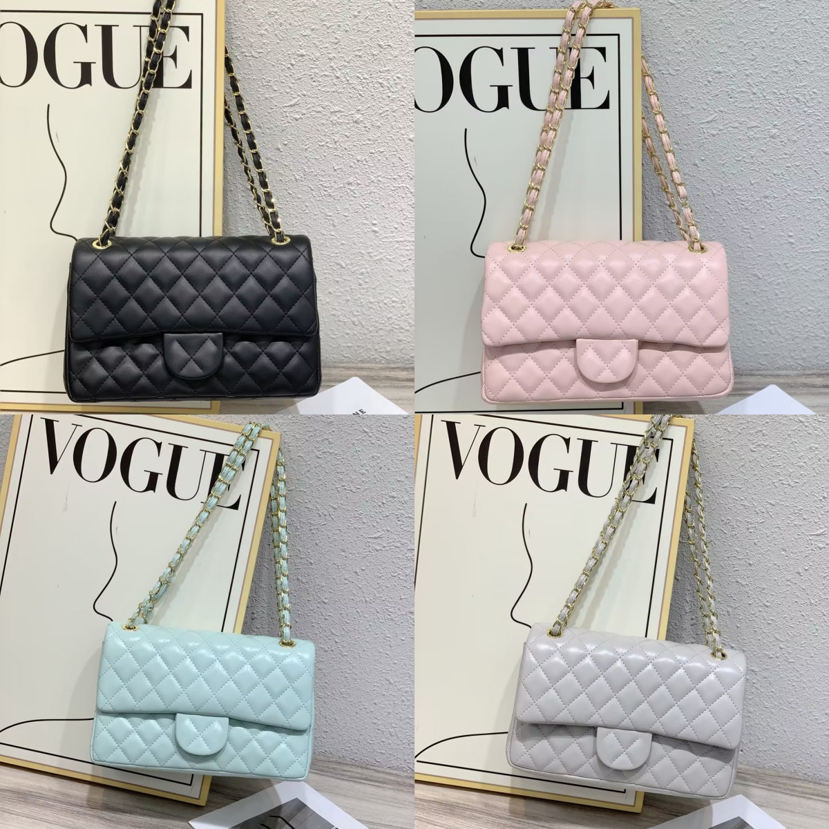 Flap bag lattice Bags chains high Luxury Designer Brand Fashion Shoulder Handbags top Quality Women Thread Patchwork Bag Cluth Purse Cross body A