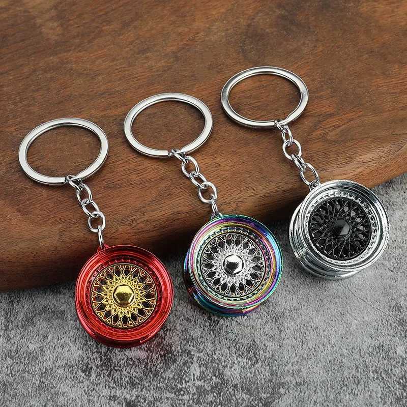 Keychains Lanyards BBS Roue chaude Rim Keychain 3D Accessoires créatifs Créatif Pièces de cartes de voiture de course Modèle de travoux Car Keych