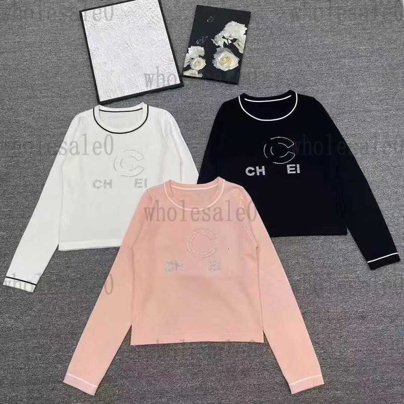 Women's Sweaters designer diamond inlaid design sweet little fragrance embroidered knitwear women's autumn and winter round neck versat