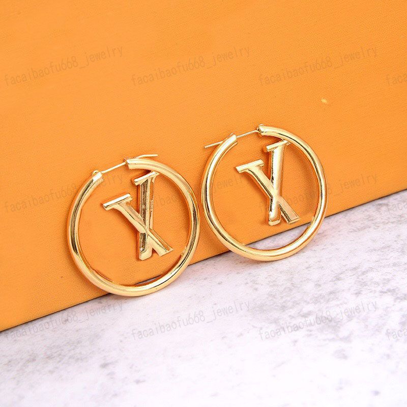 Designer Jewelry Gold earrings Hoop & Huggie Designer earrings Alphabet Classic style women&#039;s earrings weddings parties gifts-image-903149557