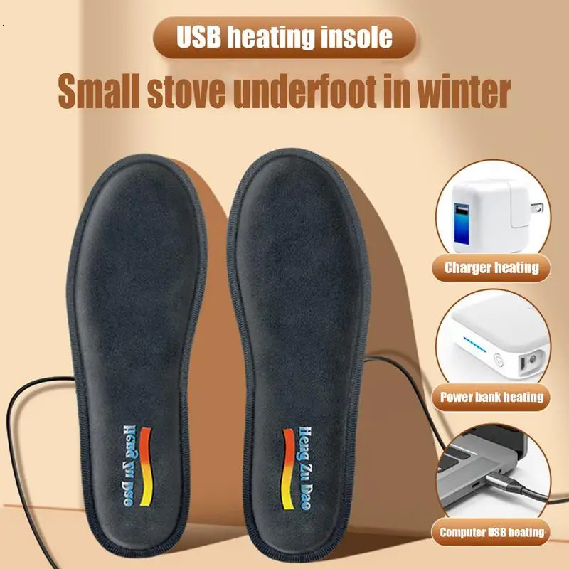 USB Electric Heating Insoles Rechargeable Heated Insoles Constant Temperature Shoes Warming Pads Winter Foot Warmer For Outdoor 241010