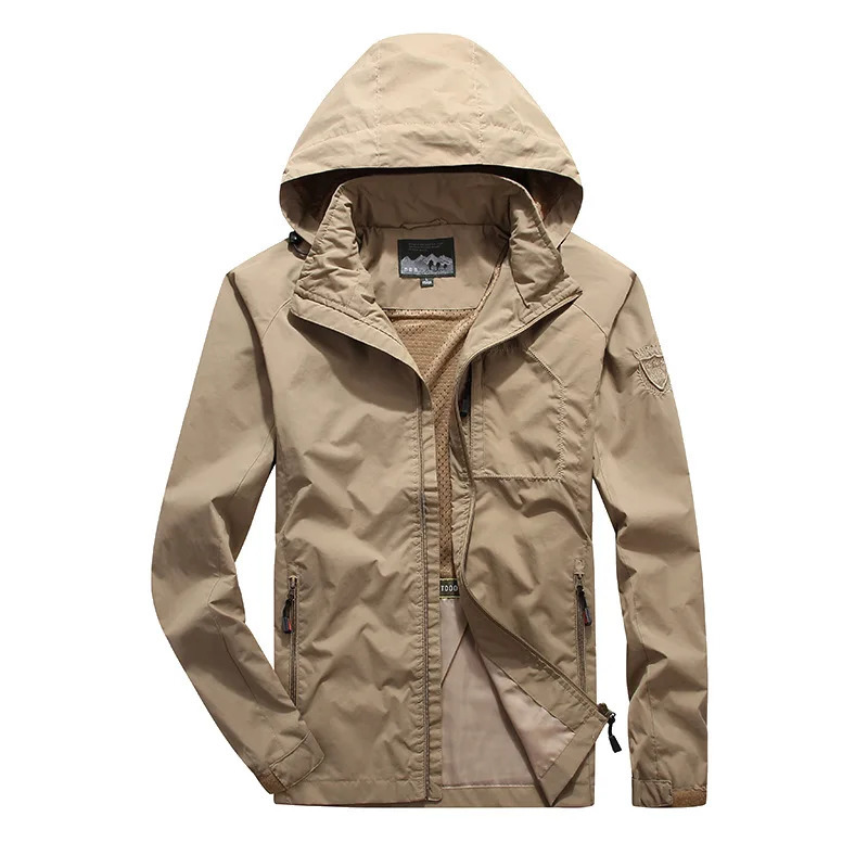 Street Clothing Top Mens Zipper Hooded Parka Outdoor Camping Jacket Waterproof Jacket Casual Sports Style Spring/Summer 241007