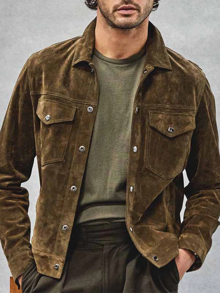 Mens Retro Collar Button Ultra Thin Jacket Fashion Long Sleeve Jacket Mens Fashion Simple Solid Corduroy Coats Street Clothing 241007