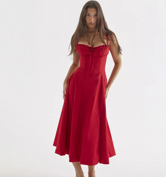House Of Cb Dress Womens Designer Fashion Luxury Brand Townlike Waist Wrap Print Aline Midi Long Dress Spaghetti Strap Spring Summer Backless Sexy P