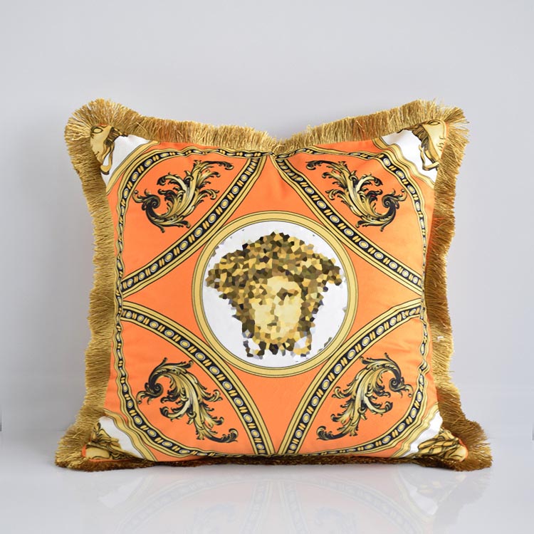 Designer European fashion series tassel sofa model villa living room bedroom decorative square cushion M260325-image-1098983419