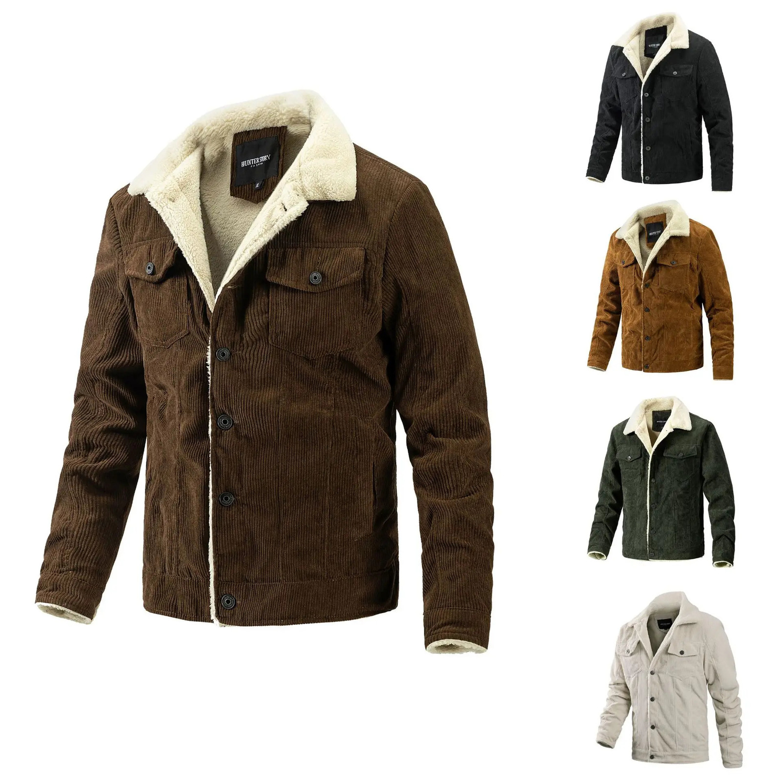 Veste en velours côtelé pour hommes hiver