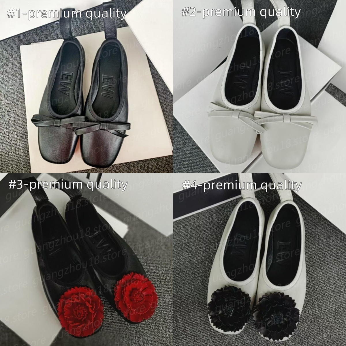 10A Ballet Premium Ballet pour le printemps automne de luxe de luxe en plein air chaussures à fond plat avec arc gros fleurs 29195