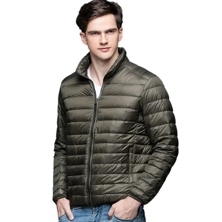 autumn and winter mens 90% duck down jacket ultra-thin S-3XL spring jacket mens stand up collar jacket 241010